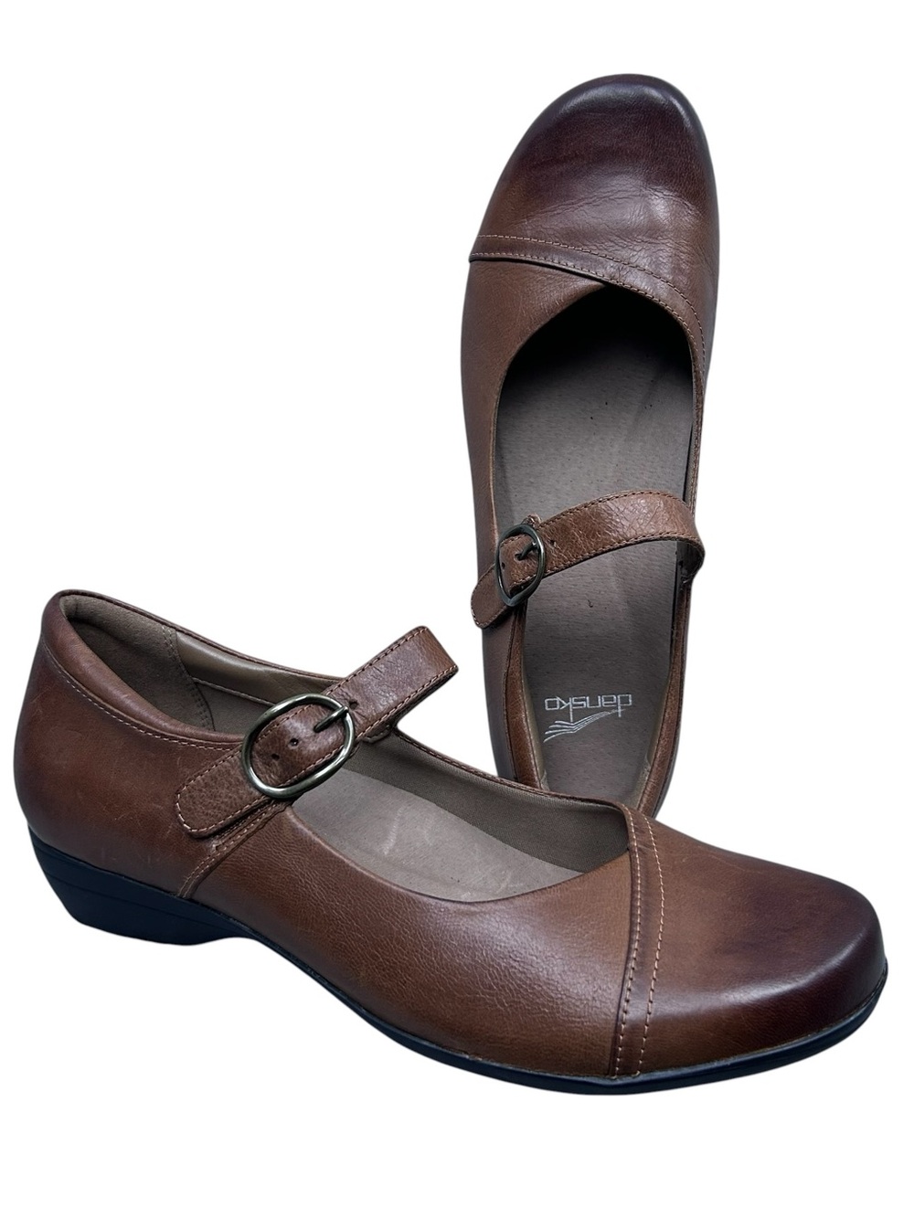 Dansko Fawna Mary Jane Leather Shoes Size 42 11.5-12 Chestnut Comfort NEW READ